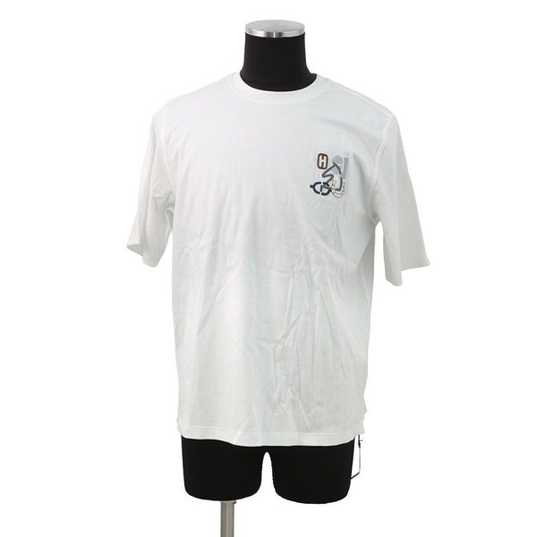 エルメス Tシャツ Hパズル コットン メンズサイズS HERMES トップス 半袖 白