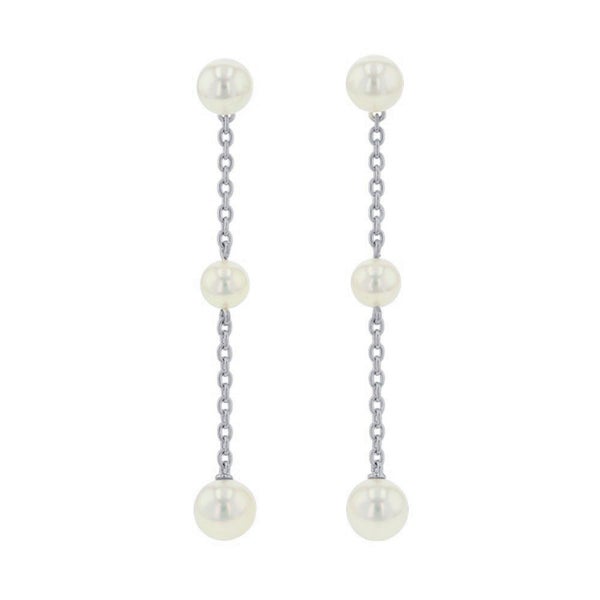 ミキモト ピアス パール チェーン アコヤ真珠 K18WGホワイトゴールド MIKIMOTO ジュエリー