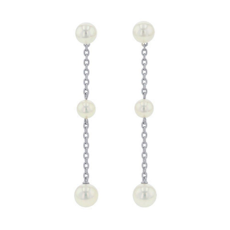 ミキモト ピアス パール チェーン アコヤ真珠 K18WGホワイトゴールド MIKIMOTO ジュエリー