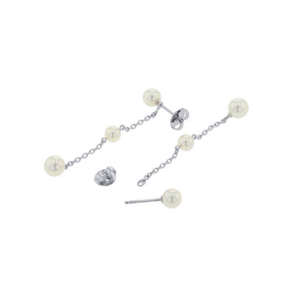 ミキモト ピアス パール チェーン アコヤ真珠 K18WGホワイトゴールド MIKIMOTO ジュエリー