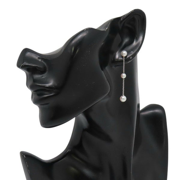 ミキモト ピアス パール チェーン アコヤ真珠 K18WGホワイトゴールド MIKIMOTO ジュエリー