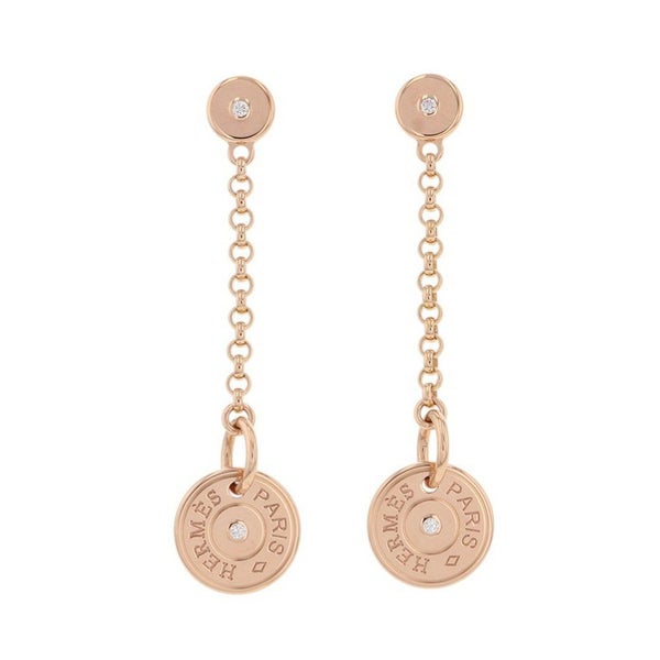 エルメス ピアス ガンバード クルー・ド・セル ピアス ダイヤモンド 計0.04ct K18PGピンクゴールド HERMES Ex-Libris Clou de Selle