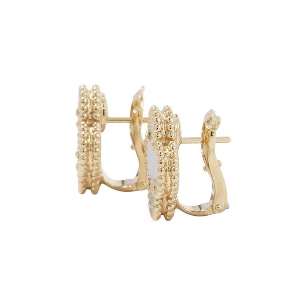 ヴァンクリーフ&アーペル ピアス ヴィンテージ アルハンブラ イヤリング マザーオブパール K18YGイエローゴールド VCARA44100