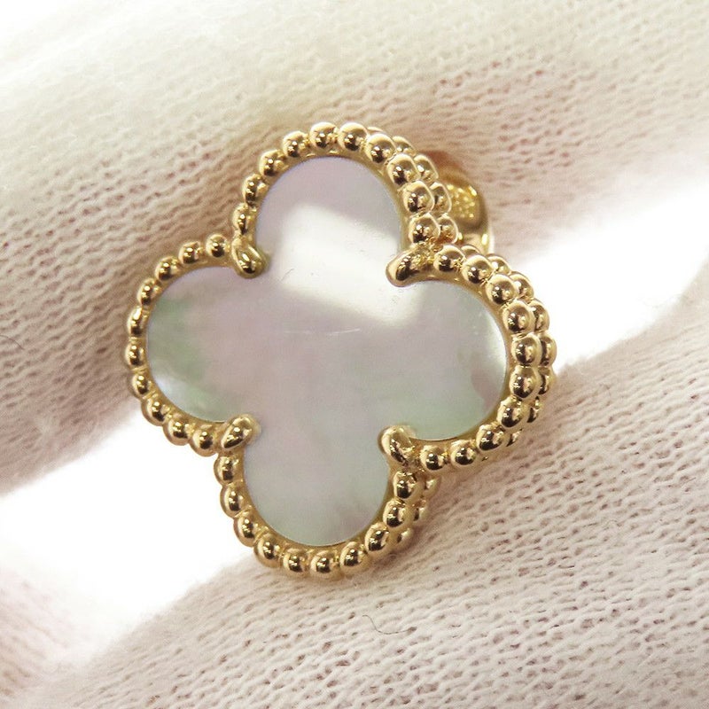 ヴァンクリーフ&アーペル ピアス ヴィンテージ アルハンブラ イヤリング マザーオブパール K18YGイエローゴールド VCARA44100