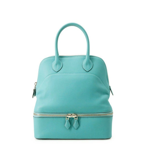 エルメス ハンドバッグ ボリード スクレ ブルーアトール/シルバー金具 スイフト X刻印