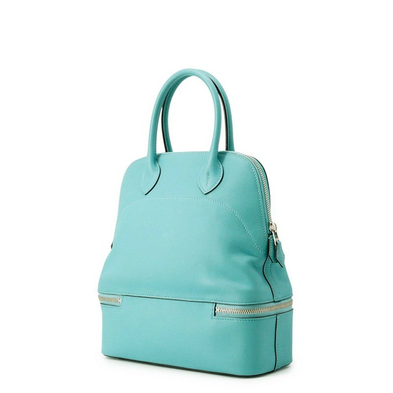 エルメス ハンドバッグ ボリード スクレ ブルーアトール/シルバー金具 スイフト X刻印