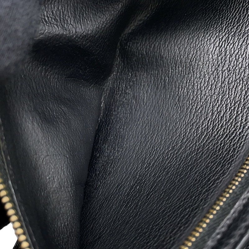 エルメス 長財布 ベアンクラシック ブラック/ゴールド金具 リザード □E刻印 HERMES 財布 黒