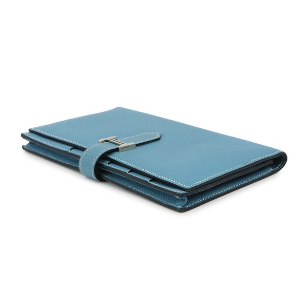 エルメス 長財布 ベアンスフレ ブルージーン/シルバー金具 エプソン □N刻印 HERMES 財布
