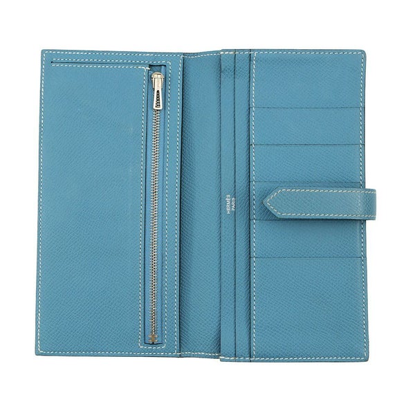 エルメス 長財布 ベアンスフレ ブルージーン/シルバー金具 エプソン □N刻印 HERMES 財布