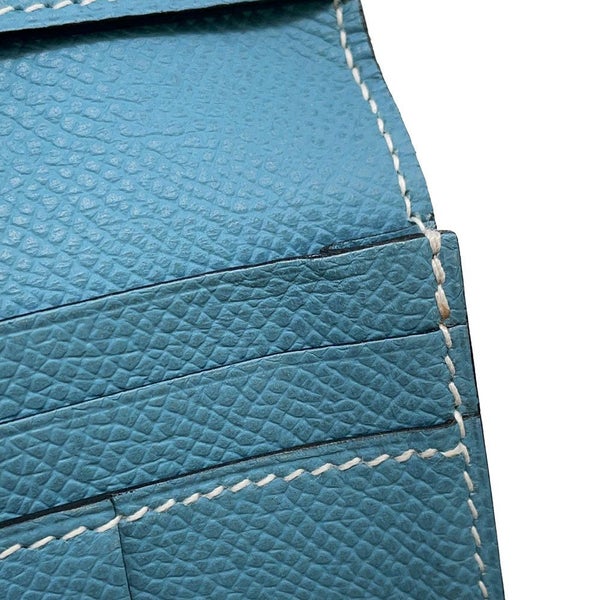 エルメス 長財布 ベアンスフレ ブルージーン/シルバー金具 エプソン □N刻印 HERMES 財布