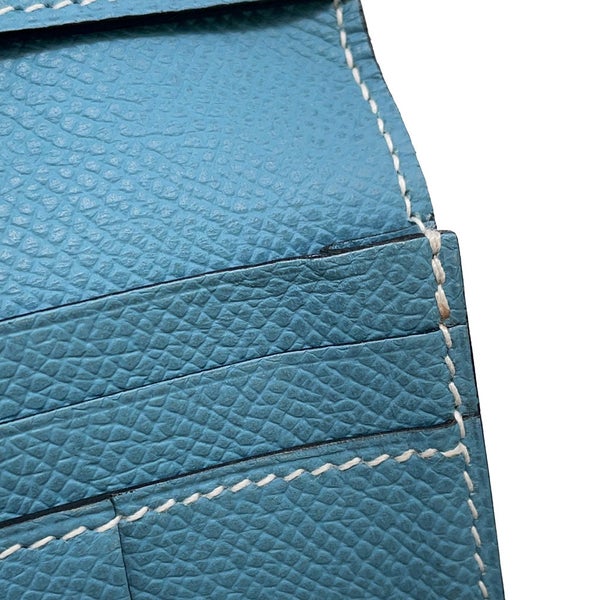 エルメス 長財布 ベアンスフレ ブルージーン/シルバー金具 エプソン □N刻印 HERMES 財布