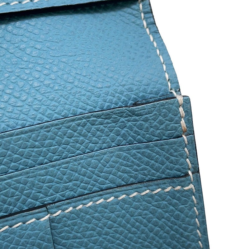 エルメス 長財布 ベアンスフレ ブルージーン/シルバー金具 エプソン □N刻印 HERMES 財布