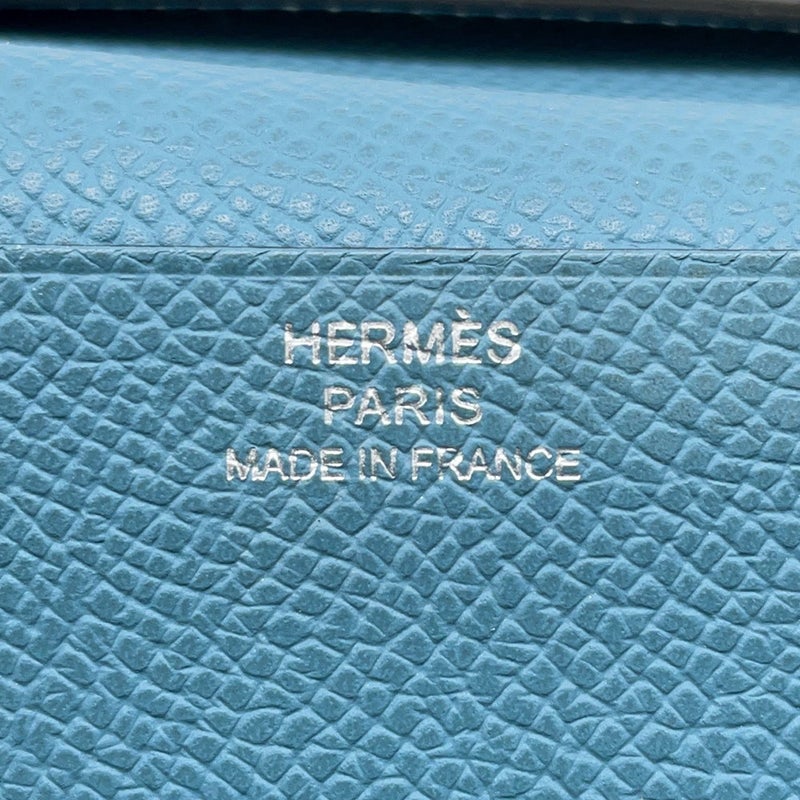 エルメス 長財布 ベアンスフレ ブルージーン/シルバー金具 エプソン □N刻印 HERMES 財布