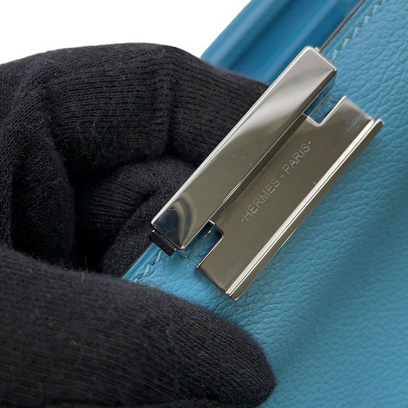 エルメス ショルダーバッグ クリックH 21 ブルージーン/シルバー金具 エバーグレイン D刻印