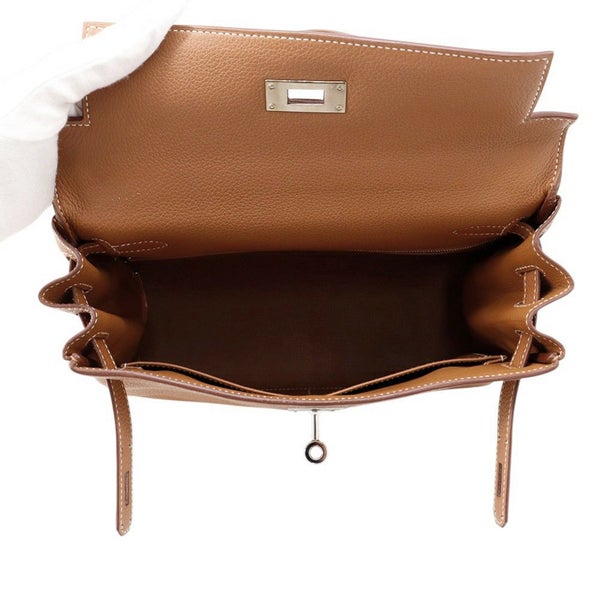 エルメス ハンドバッグ ケリー28 内縫い ゴールド/シルバー金具 トゴ Z刻印 ２wayショルダー