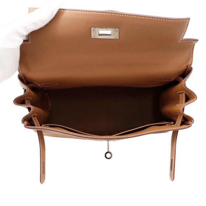 エルメス ハンドバッグ ケリー28 内縫い ゴールド/シルバー金具 トゴ Z刻印 ２wayショルダー