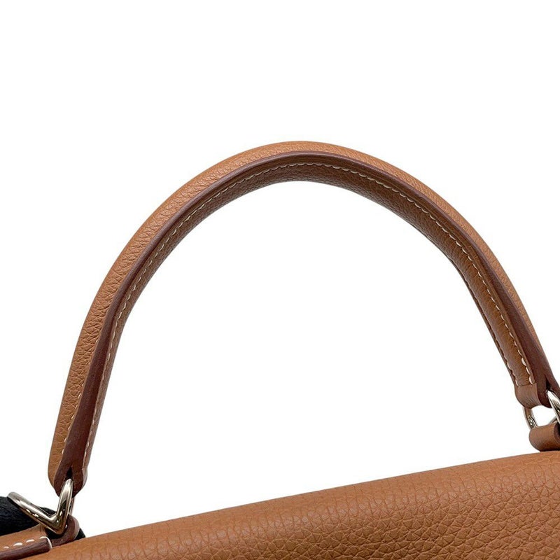 エルメス ハンドバッグ ケリー28 内縫い ゴールド/シルバー金具 トゴ Z刻印 ２wayショルダー