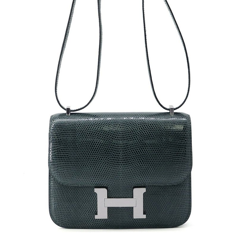 エルメス ミニ コンスタンス3 ヴェールシプレ/シルバー金具 リザードシャイン U刻印