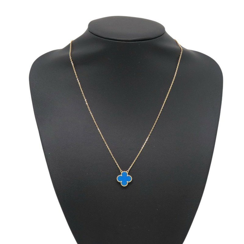 ヴァンクリーフ&アーペル ネックレス ヴィンテージ アルハンブラ ペンダント ブルーアゲート K18YGイエローゴールド VCARP9SY00