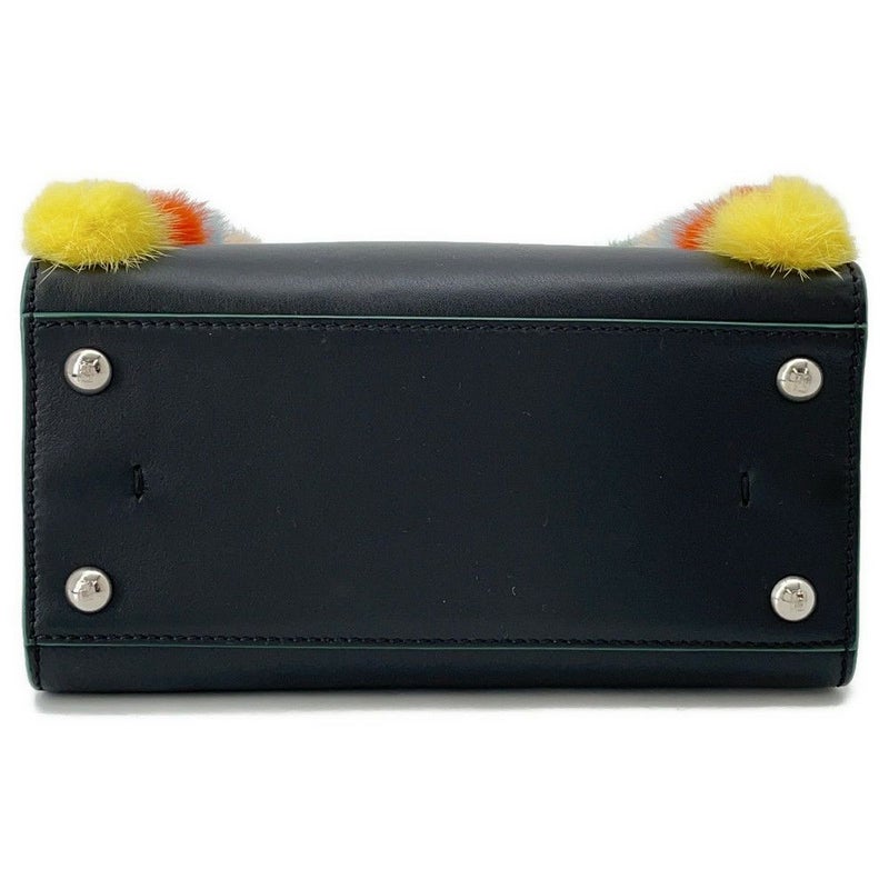 フェンディ ハンドバッグ プチ トロワジュール レザー 8BH333 FENDI 2wayショルダーバッグ 黒