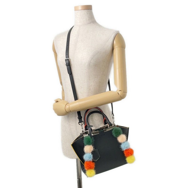 フェンディ ハンドバッグ プチ トロワジュール レザー 8BH333 FENDI 2wayショルダーバッグ 黒