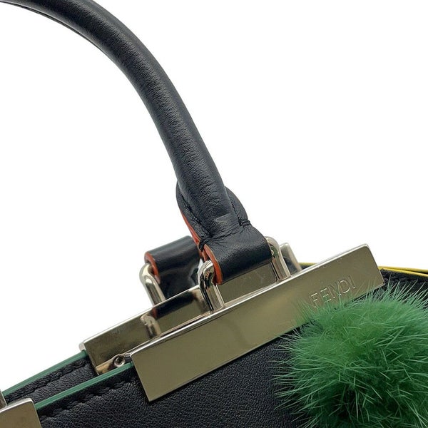 フェンディ ハンドバッグ プチ トロワジュール レザー 8BH333 FENDI 2wayショルダーバッグ 黒