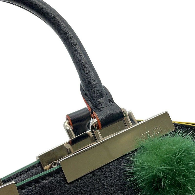 フェンディ ハンドバッグ プチ トロワジュール レザー 8BH333 FENDI 2wayショルダーバッグ 黒