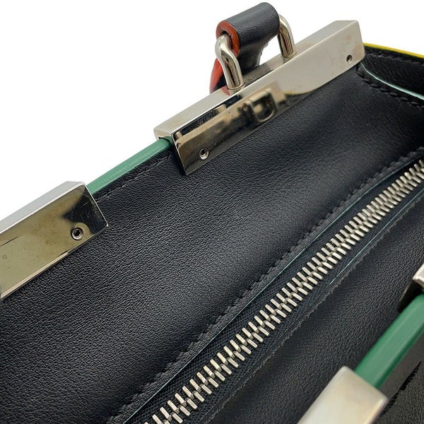 フェンディ ハンドバッグ プチ トロワジュール レザー 8BH333 FENDI 2wayショルダーバッグ 黒