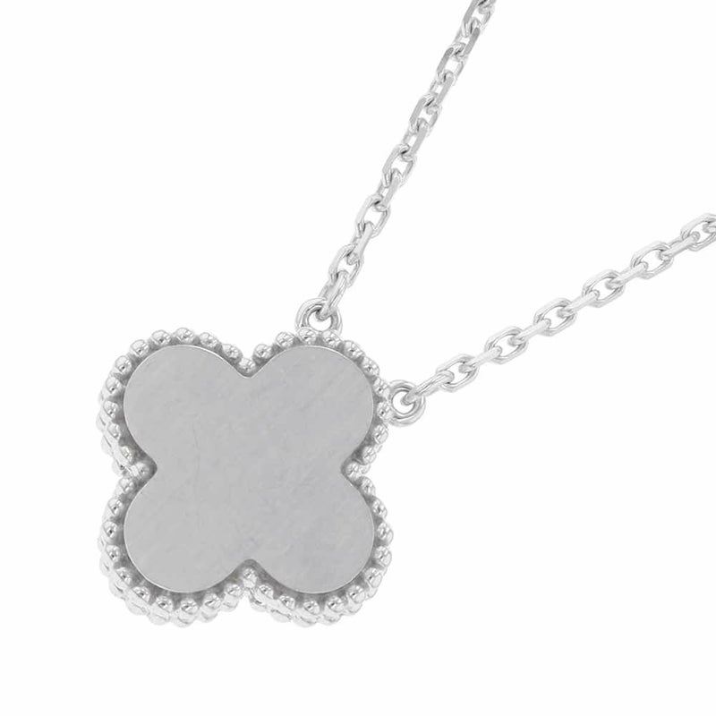 ヴァンクリーフ&アーペル ネックレス ヴィンテージ アルハンブラ ギヨシェ ダイヤ 1P K18WG VCARP6L800 2020年ホリデー限定