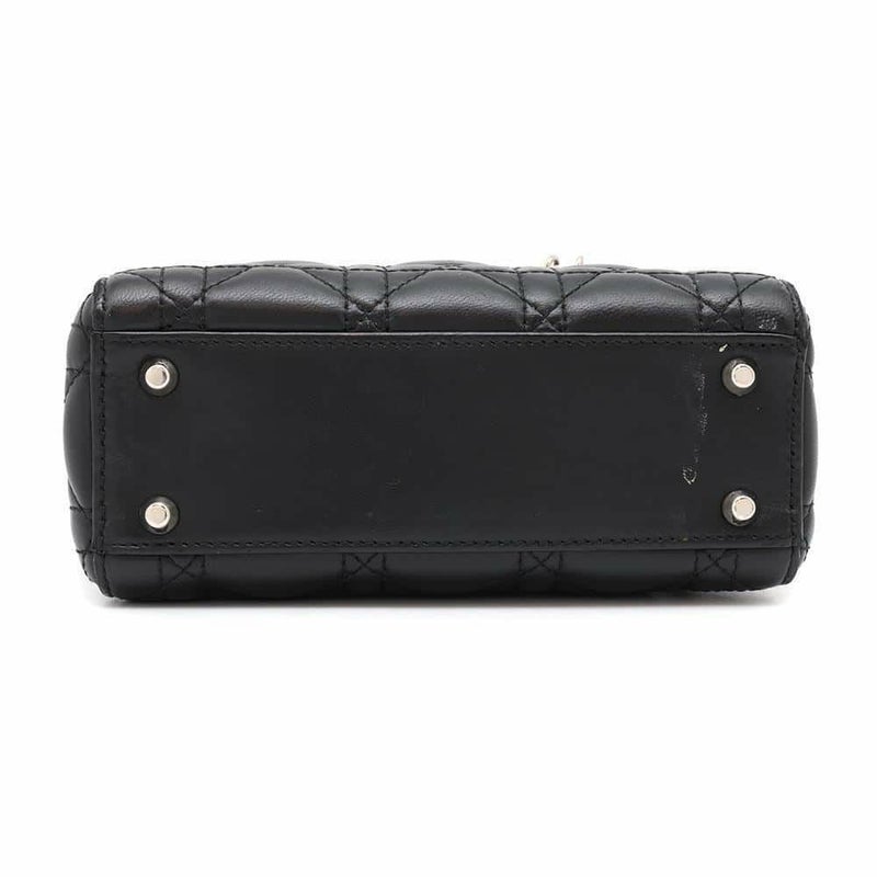 クリスチャン・ディオール ハンドバッグ レディディオール カナージュ ミニ ラムスキン M0505PCAL 2wayショルダー 黒