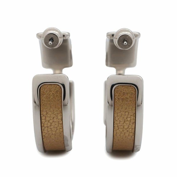 エルメス ピアス オランプ ドレ/シルバー金具 シェーブルシャムキライト HERMES アクセサリー