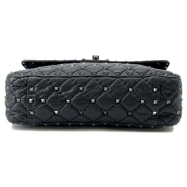 ヴァレンティノ・ガラヴァーニ ハンドバッグ ロックスタッズ スパイク VALENTINO 2wayチェーンショルダーバッグ 黒