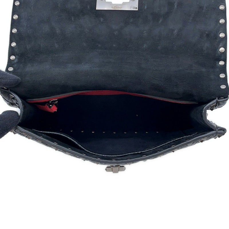 ヴァレンティノ・ガラヴァーニ ハンドバッグ ロックスタッズ スパイク VALENTINO 2wayチェーンショルダーバッグ 黒