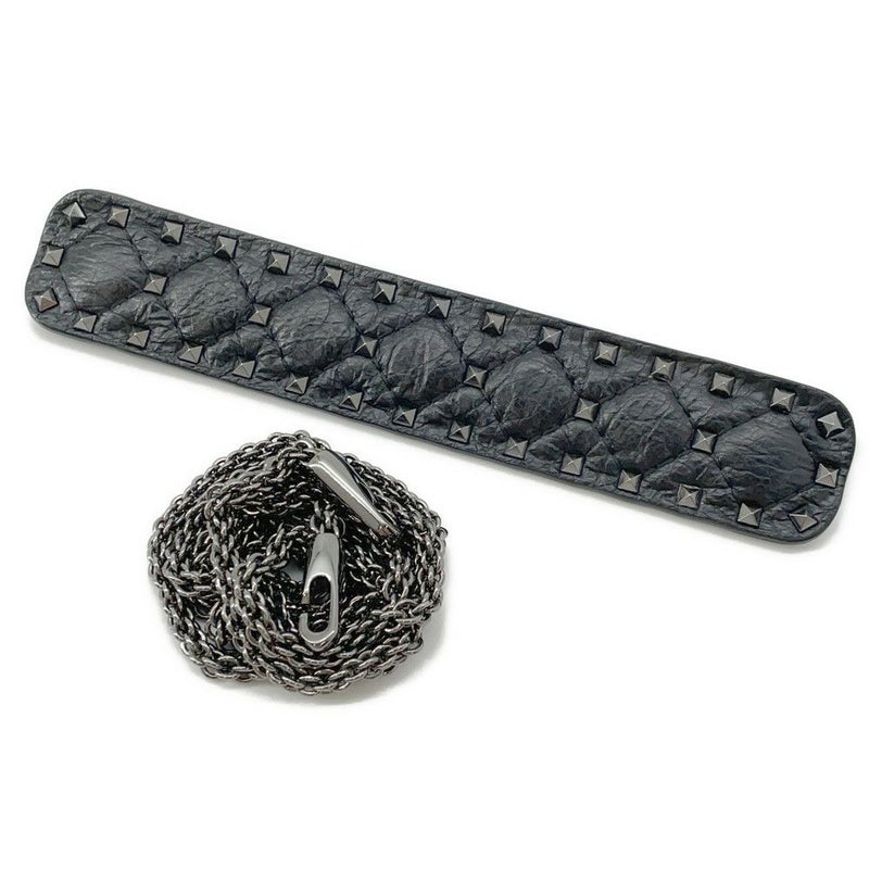 ヴァレンティノ・ガラヴァーニ ハンドバッグ ロックスタッズ スパイク VALENTINO 2wayチェーンショルダーバッグ 黒