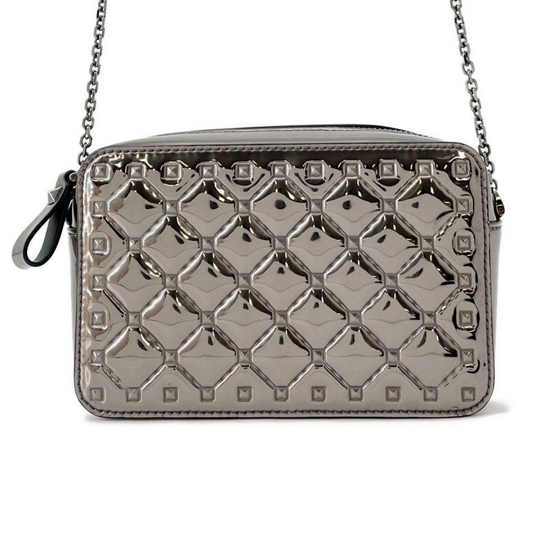 ヴァレンティノ・ガラヴァーニ チェーンショルダーバッグ エンボス ロックスタッズ パテント QW0P0R59IIZ VALENTINO