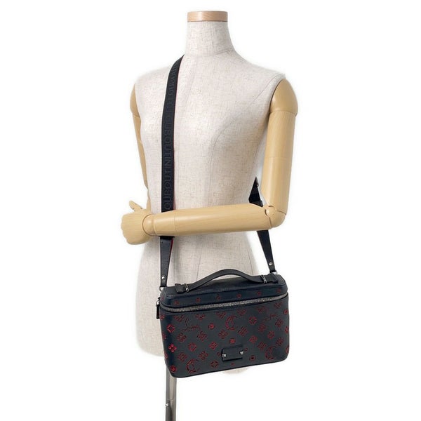 クリスチャン・ルブタン ハンドバッグ パンチングロゴ スタッズ Christian Louboutin 2way 黒