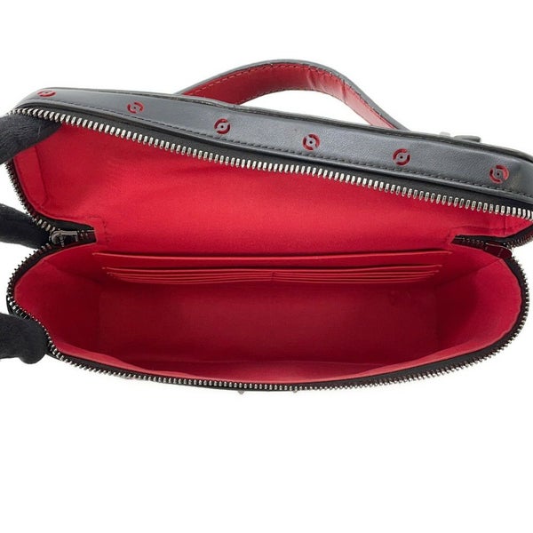 クリスチャン・ルブタン ハンドバッグ パンチングロゴ スタッズ Christian Louboutin 2way 黒