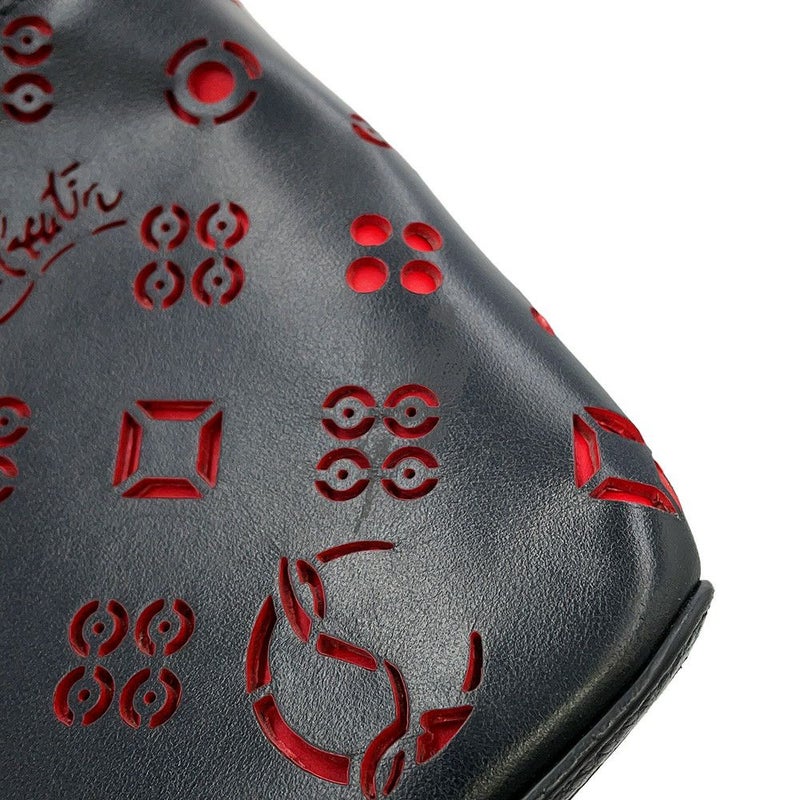 クリスチャン・ルブタン ハンドバッグ パンチングロゴ スタッズ Christian Louboutin 2way 黒