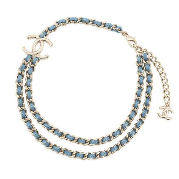 シャネル ネックレス ココマーク デニム 二連チェーン B25P ABF163 CHANEL アクセサリー