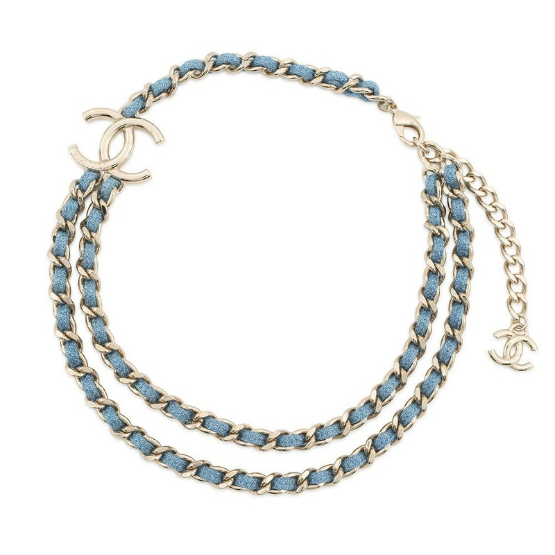 シャネル ネックレス ココマーク デニム 二連チェーン B25P ABF163 CHANEL アクセサリー