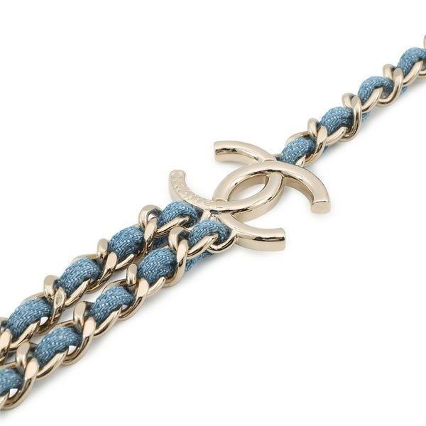 シャネル ネックレス ココマーク デニム 二連チェーン B25P ABF163 CHANEL アクセサリー