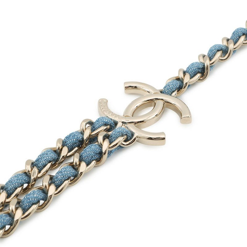 シャネル ネックレス ココマーク デニム 二連チェーン B25P ABF163 CHANEL アクセサリー