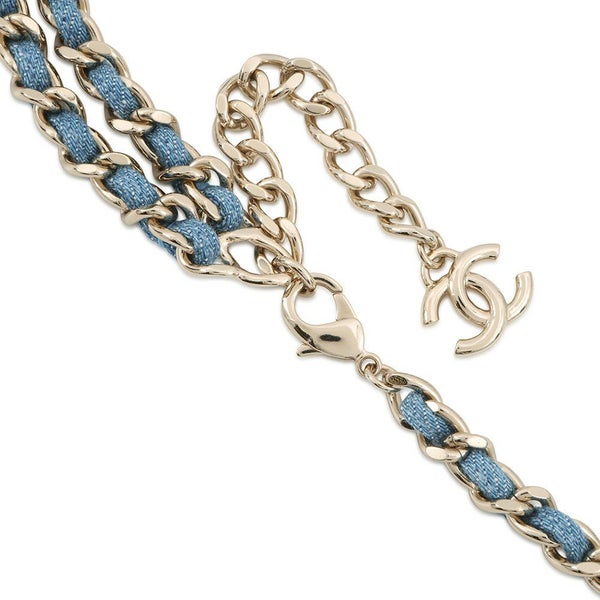 シャネル ネックレス ココマーク デニム 二連チェーン B25P ABF163 CHANEL アクセサリー