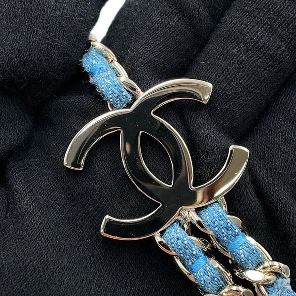 シャネル ネックレス ココマーク デニム 二連チェーン B25P ABF163 CHANEL アクセサリー