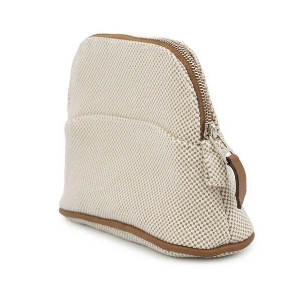 エルメス ポーチ ボリードポーチ ミニミニ カザック グレージュ/シルバー金具 コットン HERMES