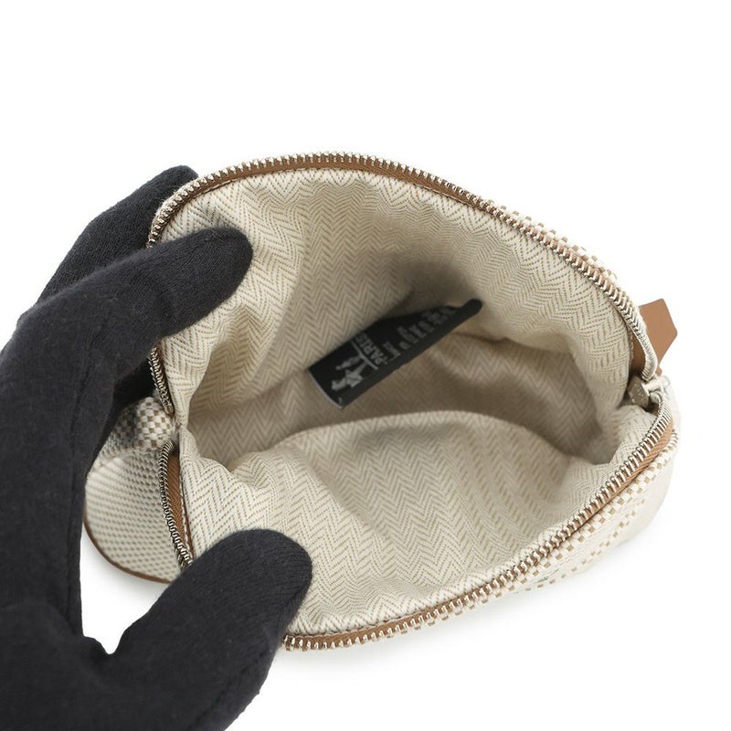 エルメス ポーチ ボリードポーチ ミニミニ カザック グレージュ/シルバー金具 コットン HERMES