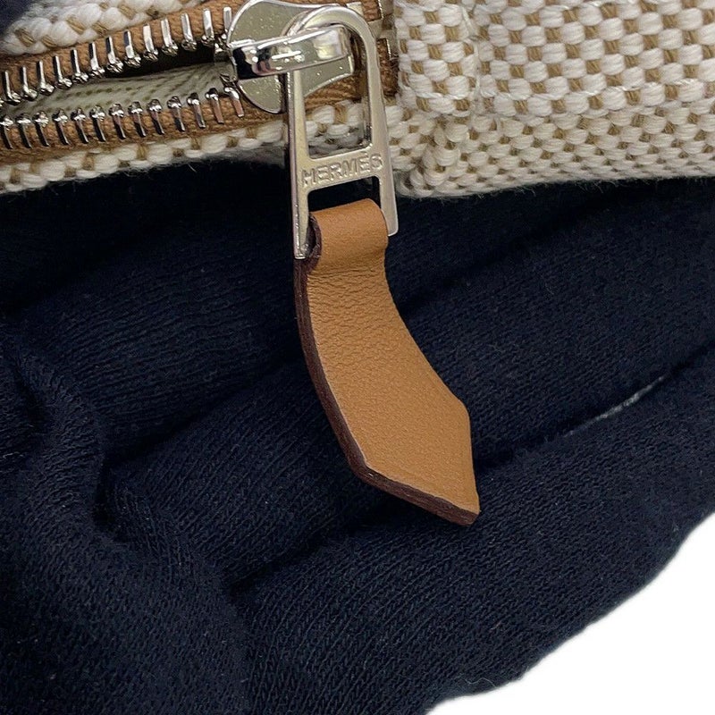 エルメス ポーチ ボリードポーチ ミニミニ カザック グレージュ/シルバー金具 コットン HERMES