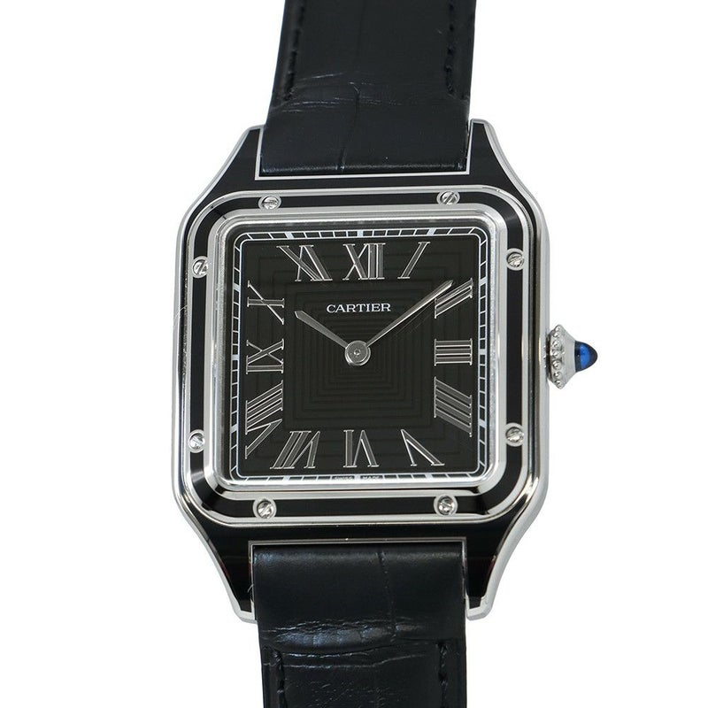 カルティエ サントス デュモン LM WSSA0046 Cartier 腕時計 黒文字盤 手巻き