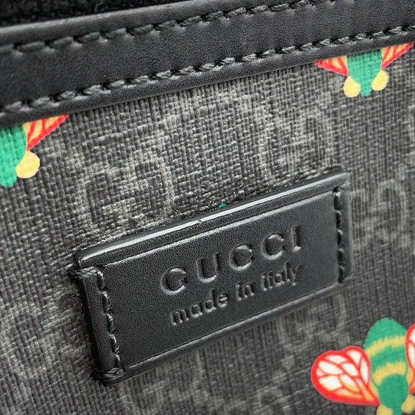 グッチ ボディバッグ ビー GGスプリーム 675181 GUCCI ウエストバッグ 黒