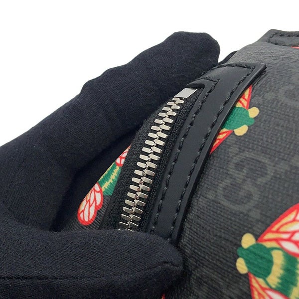 グッチ ボディバッグ ビー GGスプリーム 675181 GUCCI ウエストバッグ 黒
